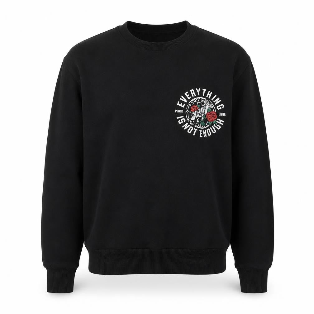 H&M Mens Black Cotton Pullover Sweatshirt Size XS - Slogan