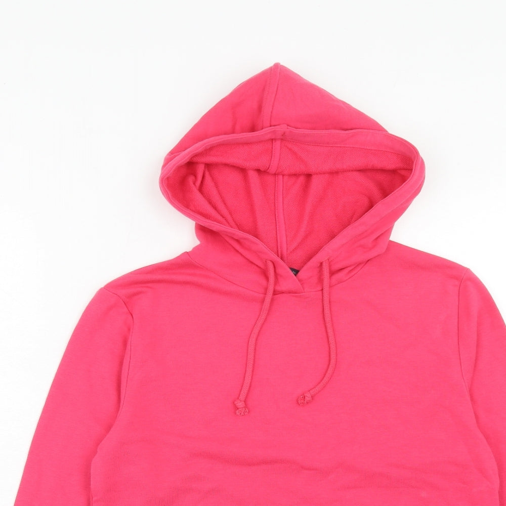 Marks and Spencer Womens Pink Cotton Pullover Hoodie Size 6 Pullover