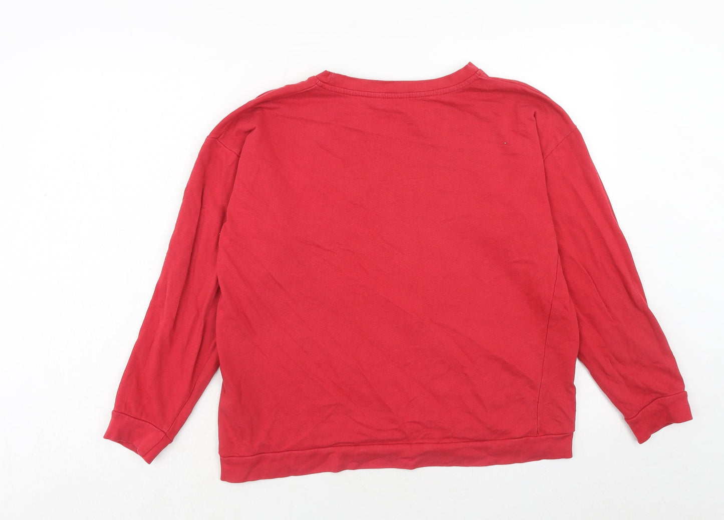 Amara Reya Womens Red Cotton Pullover Sweatshirt Size 10 Pullover