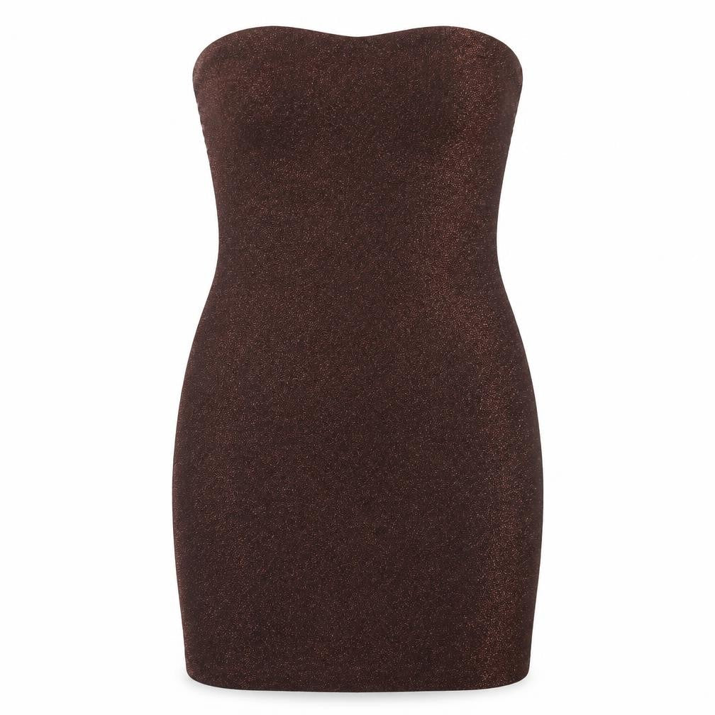 H&M Womens Brown Polyester Bodycon Size 10 Off the Shoulder Pullover