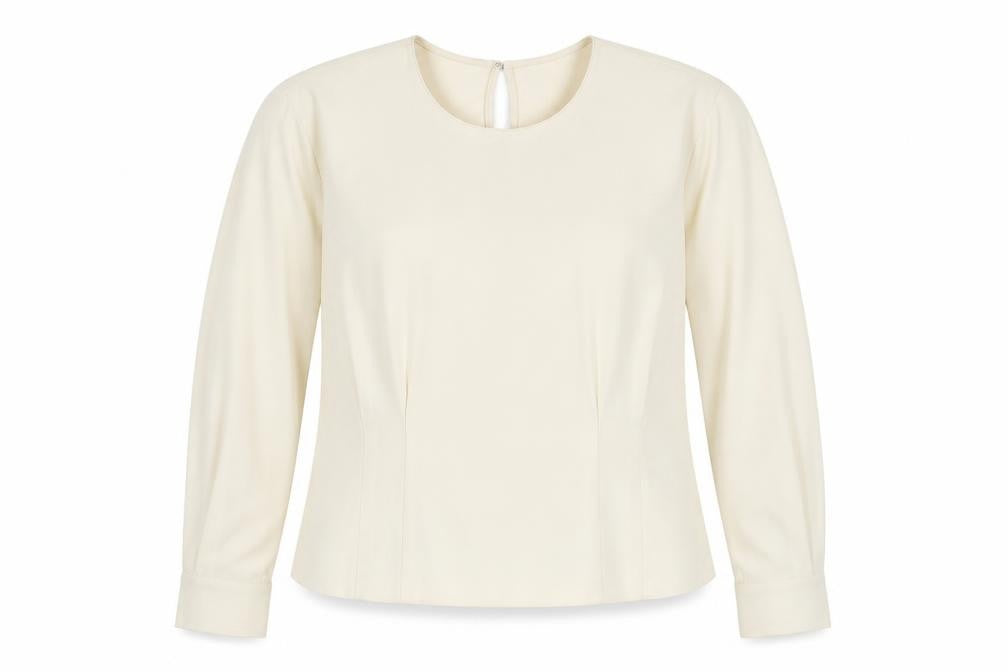 Marks & Spencer Womens Ivory Polyester Basic Blouse Size 18 Round Neck