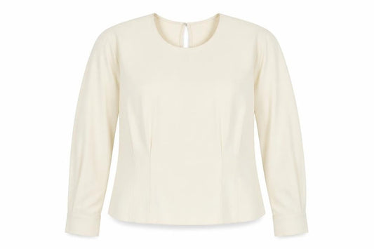 Marks and Spencer Womens Ivory Polyester Basic Blouse Size 18 Round Neck