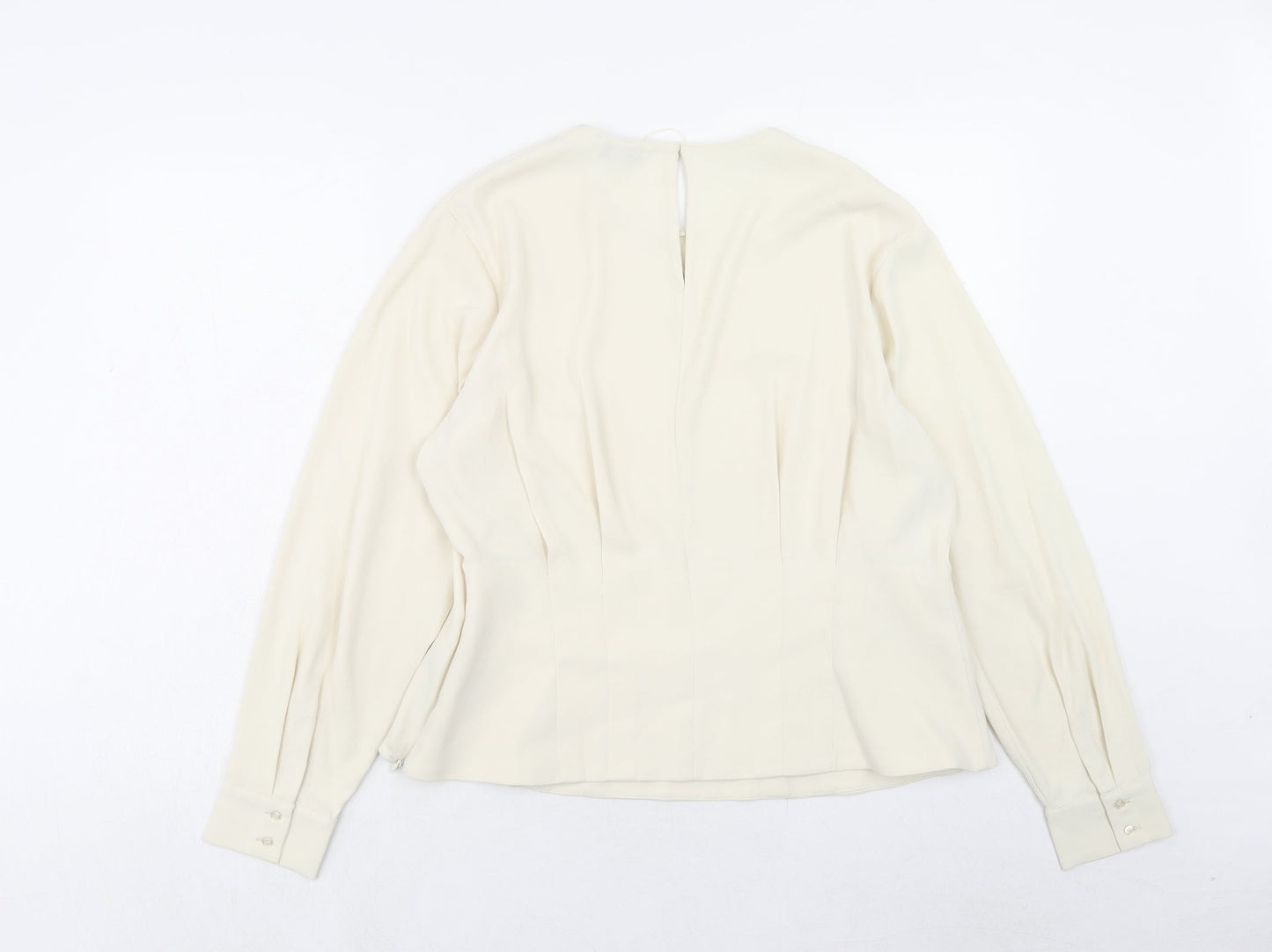 Marks and Spencer Womens Ivory Polyester Basic Blouse Size 18 Round Neck