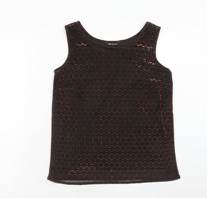 Berkertex Womens Brown Nylon Basic Tank Size 14 Round Neck