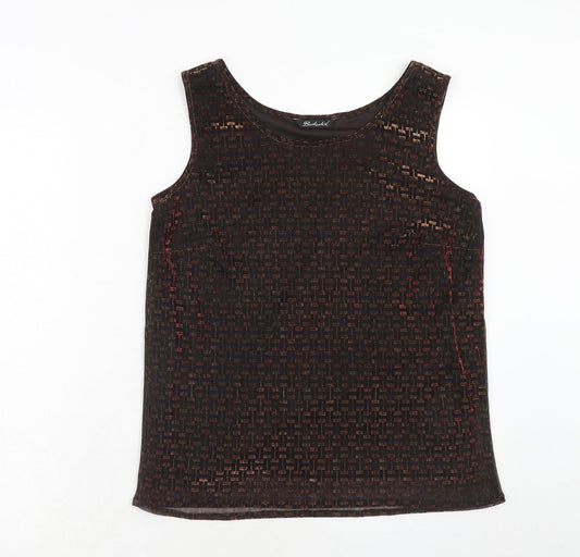 Berkertex Womens Brown Nylon Basic Tank Size 14 Round Neck