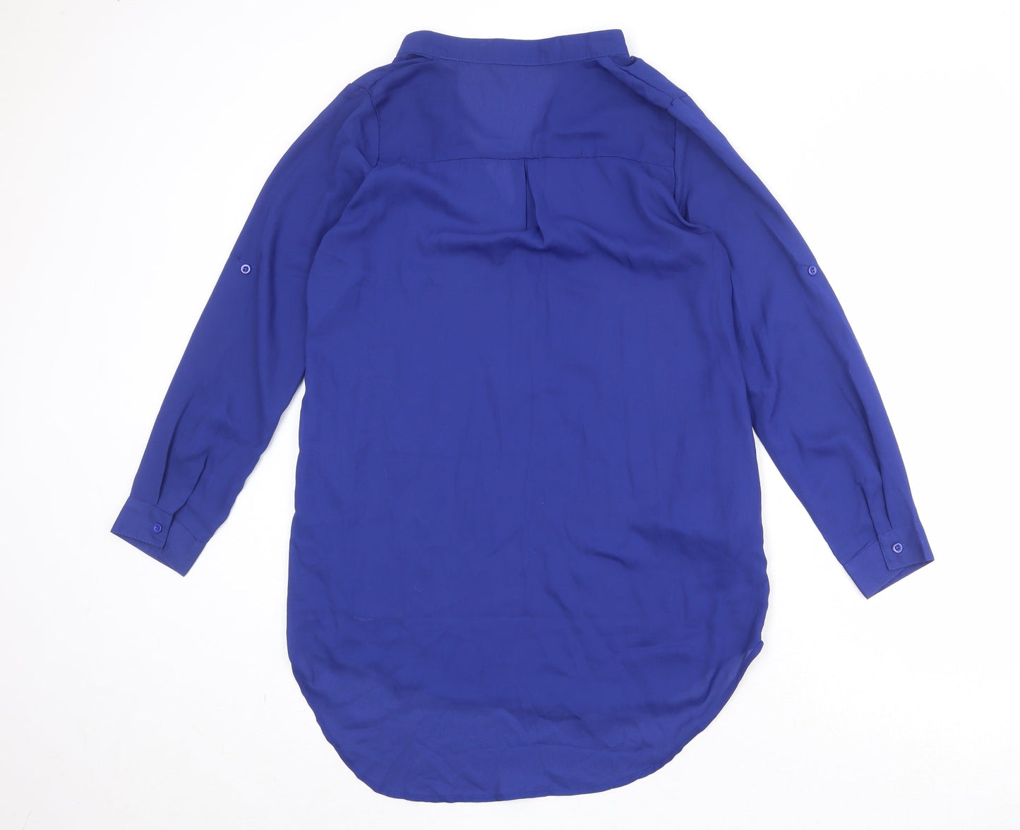 Zanzea Womens Blue Polyester Basic Blouse Size 12 V-Neck