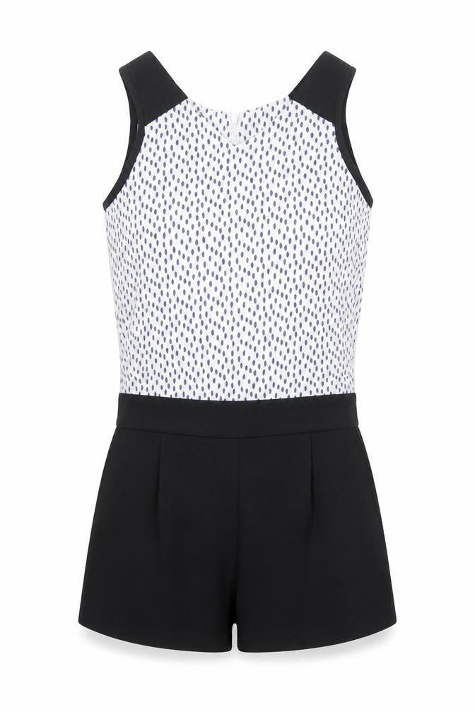 Little Miss Captain Womens Black Geometric Polyester Playsuit One-Piece Size 2XS Zip