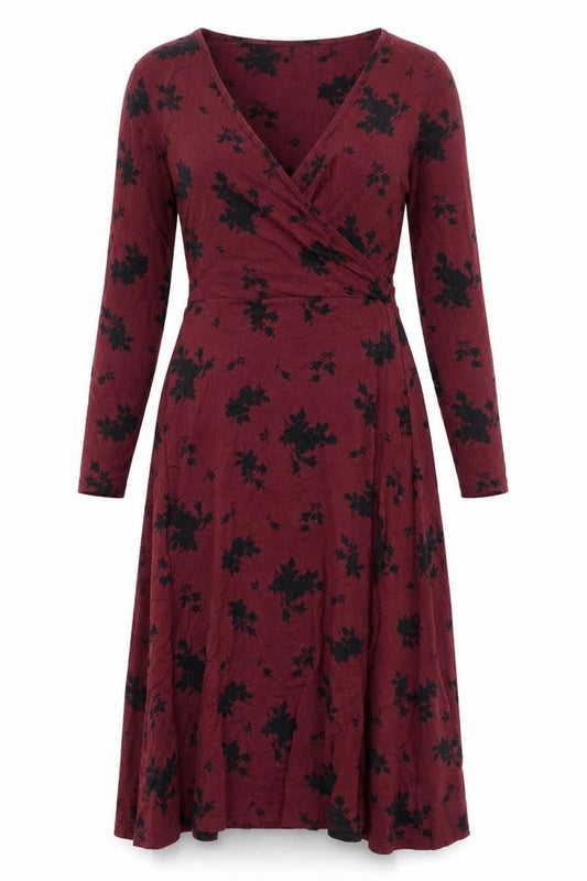 Principles Womens Red Floral Viscose Trapeze & Swing Size 6 V-Neck Pullover