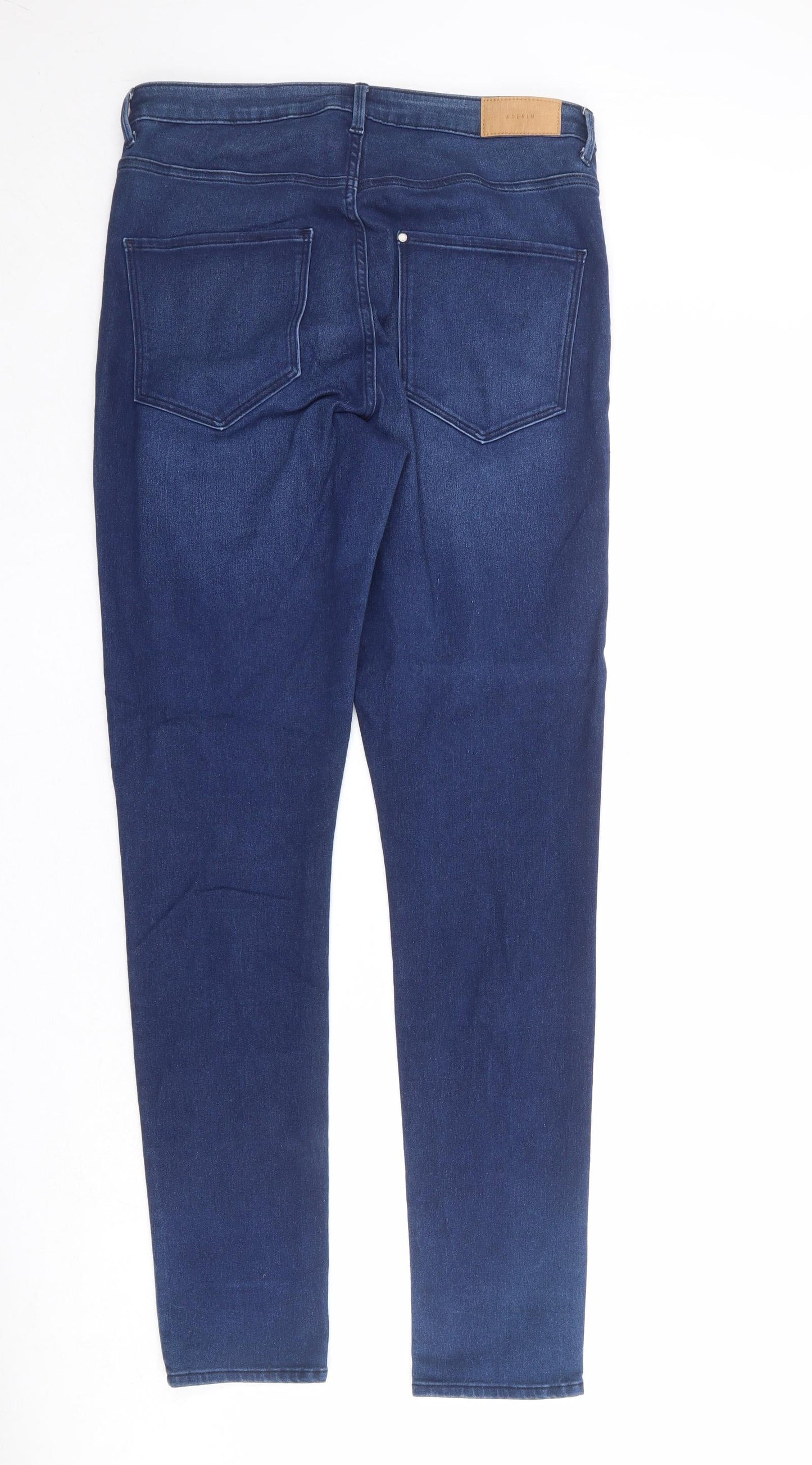 H&M Womens Blue Cotton Skinny Jeans Size 36 in Regular Zip