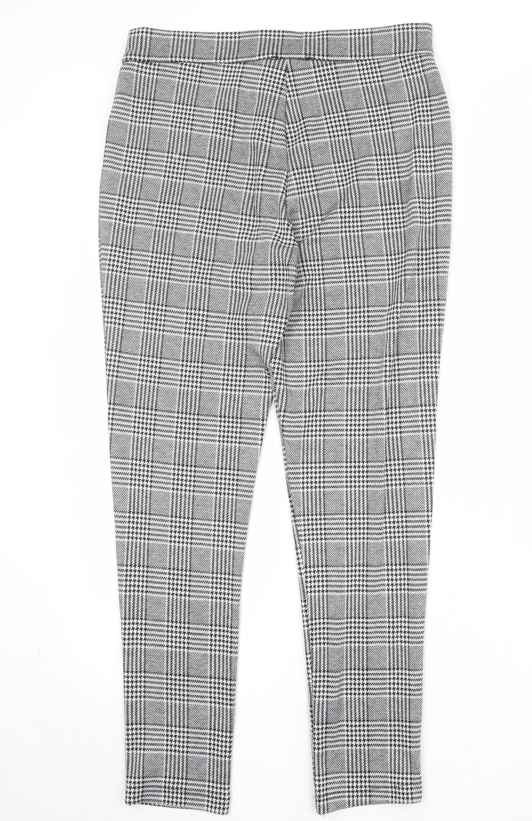 Select Womens Black Geometric Polyester Trousers Size 12 Regular Zip