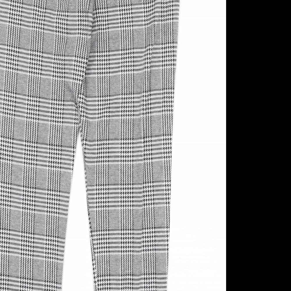 Select Womens Black Geometric Polyester Trousers Size 12 Regular Zip