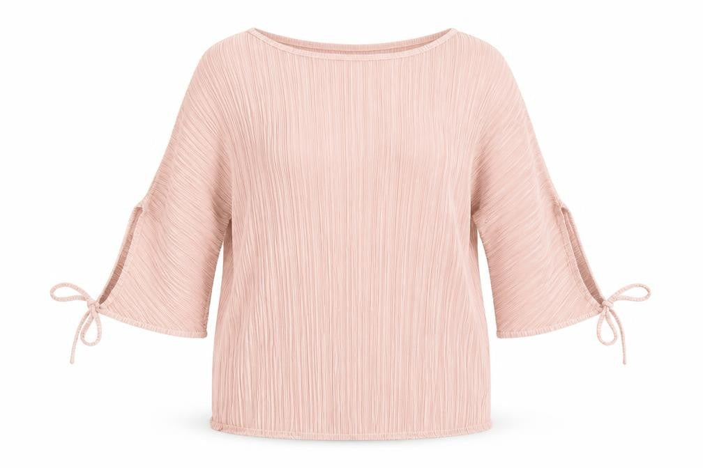 Stock Shop Womens Pink Polyester Basic Blouse Size S Round Neck