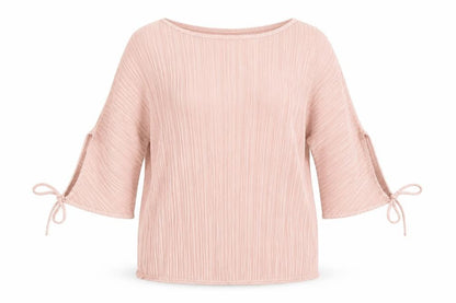 Stock Shop Womens Pink Polyester Basic Blouse Size S Round Neck