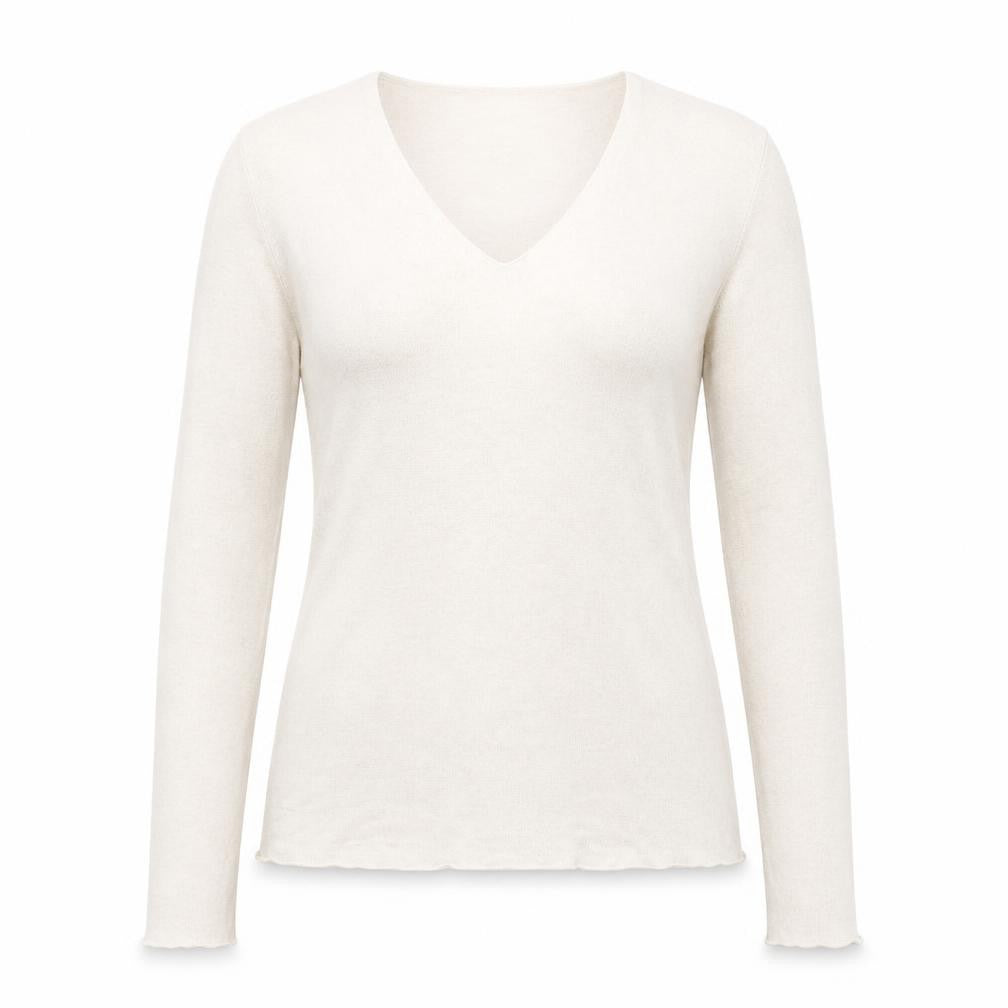 Zara Womens Beige V-Neck Acrylic Pullover Jumper Size S