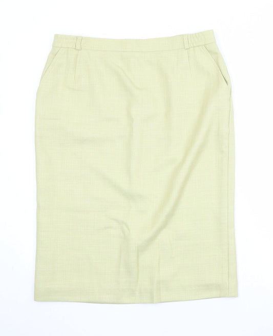 City Combi by Delmod Womens Green Wool A-Line Skirt Size 18 Zip