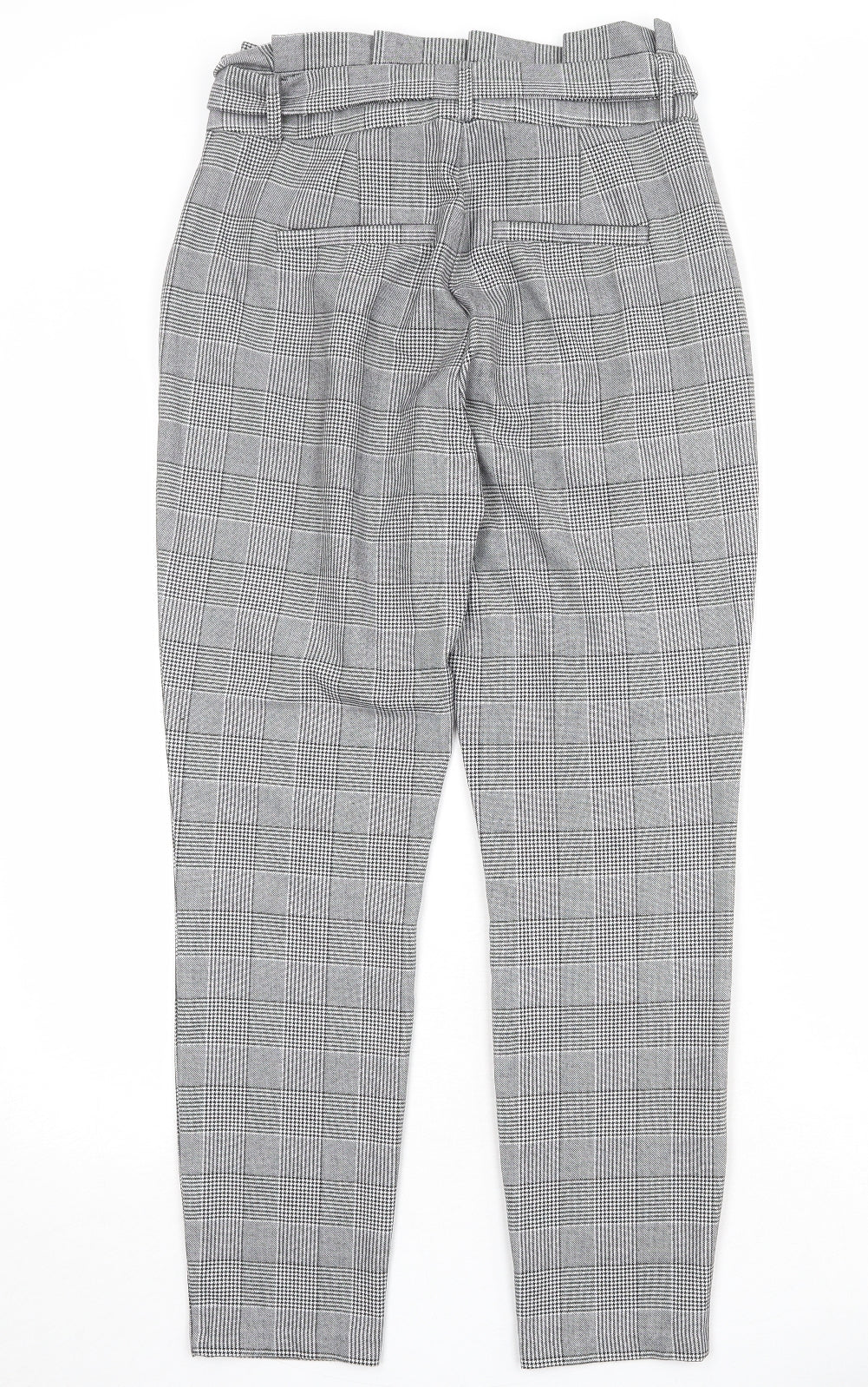 VERO MODA Womens Grey Plaid Polyester Carrot Trousers Size 28 in Regular Zip
