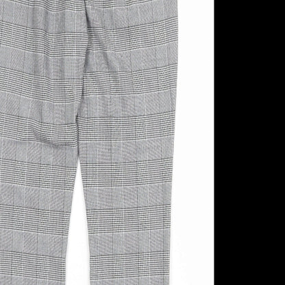 Vero Moda Womens Grey Plaid Polyester Carrot Trousers Size 28 in Regular Zip