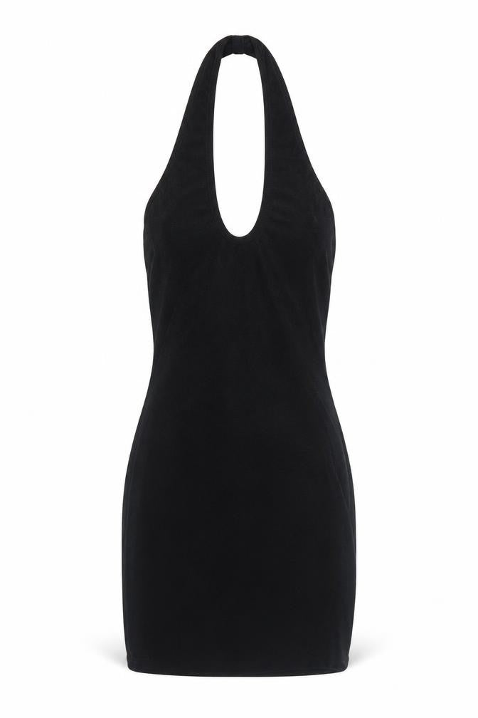 AsYou Womens Black Polyester Bodycon Size 6 Halter Pullover