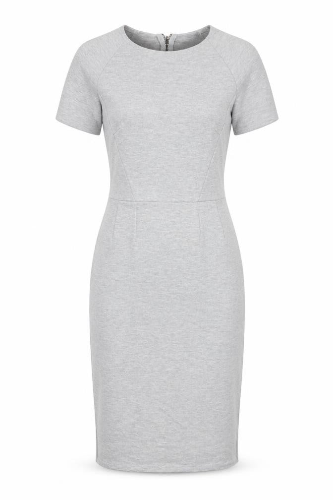 H&M Womens Grey Viscose Bodycon Size XS Round Neck Zip