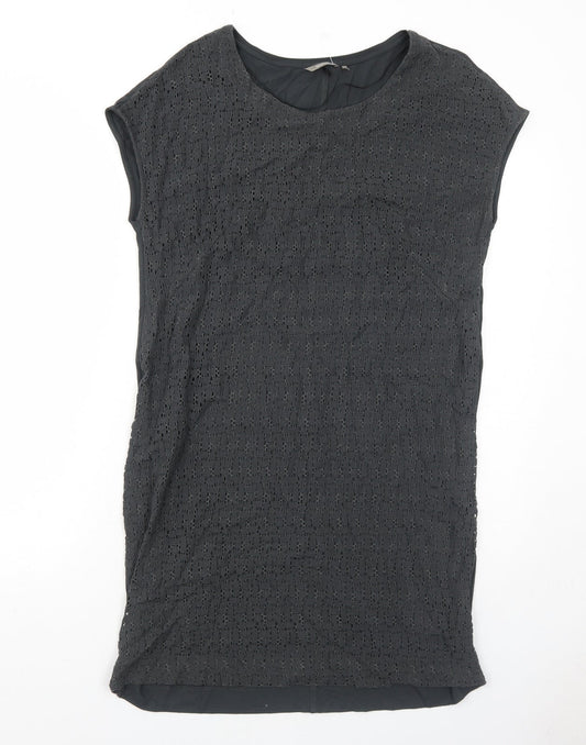 Sandwich Womens Grey Cotton Shift Size S Round Neck Pullover
