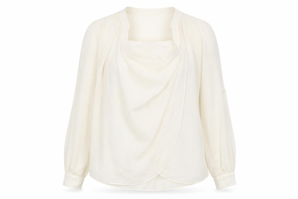 ASOS Womens Ivory Polyester Basic Blouse Size 6 Round Neck