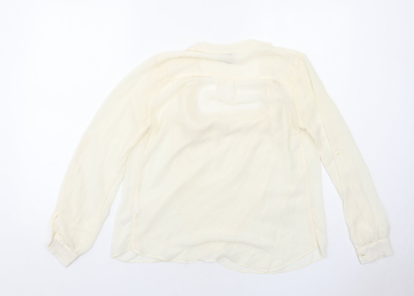 ASOS Womens Ivory Polyester Basic Blouse Size 6 Round Neck