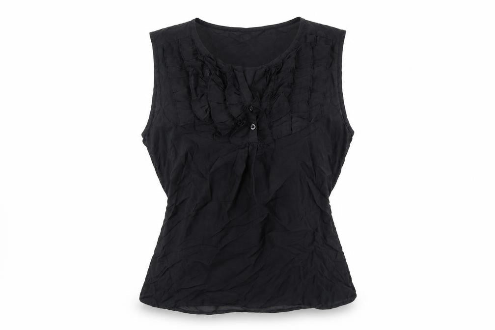 H&M Womens Black Polyester Basic Tank Size 10 V-Neck