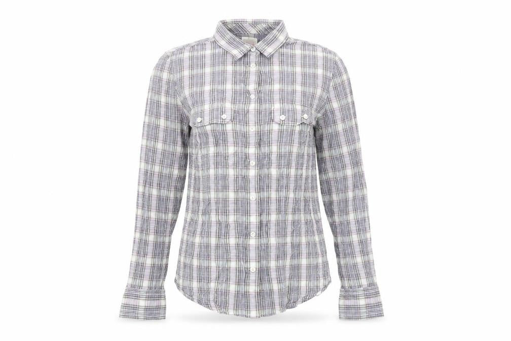 Gap Womens Purple Plaid Cotton Basic Button-Up Size 8 Collared