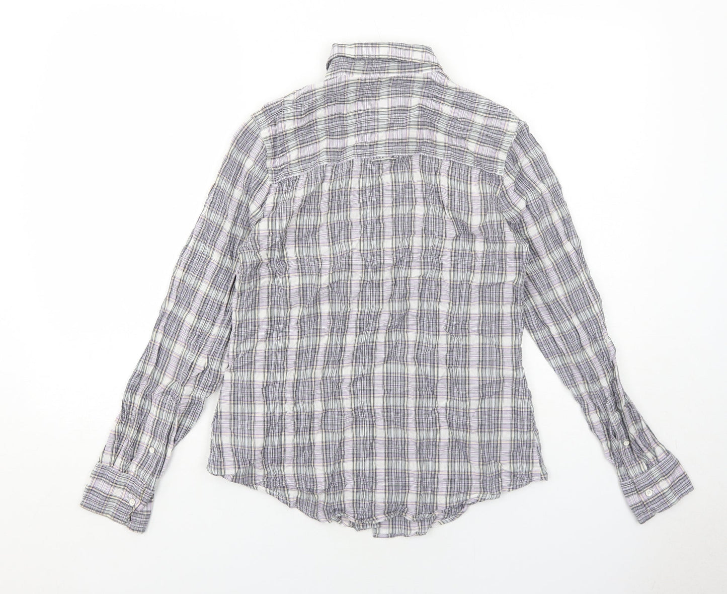 Gap Womens Purple Plaid Cotton Basic Button-Up Size 8 Collared