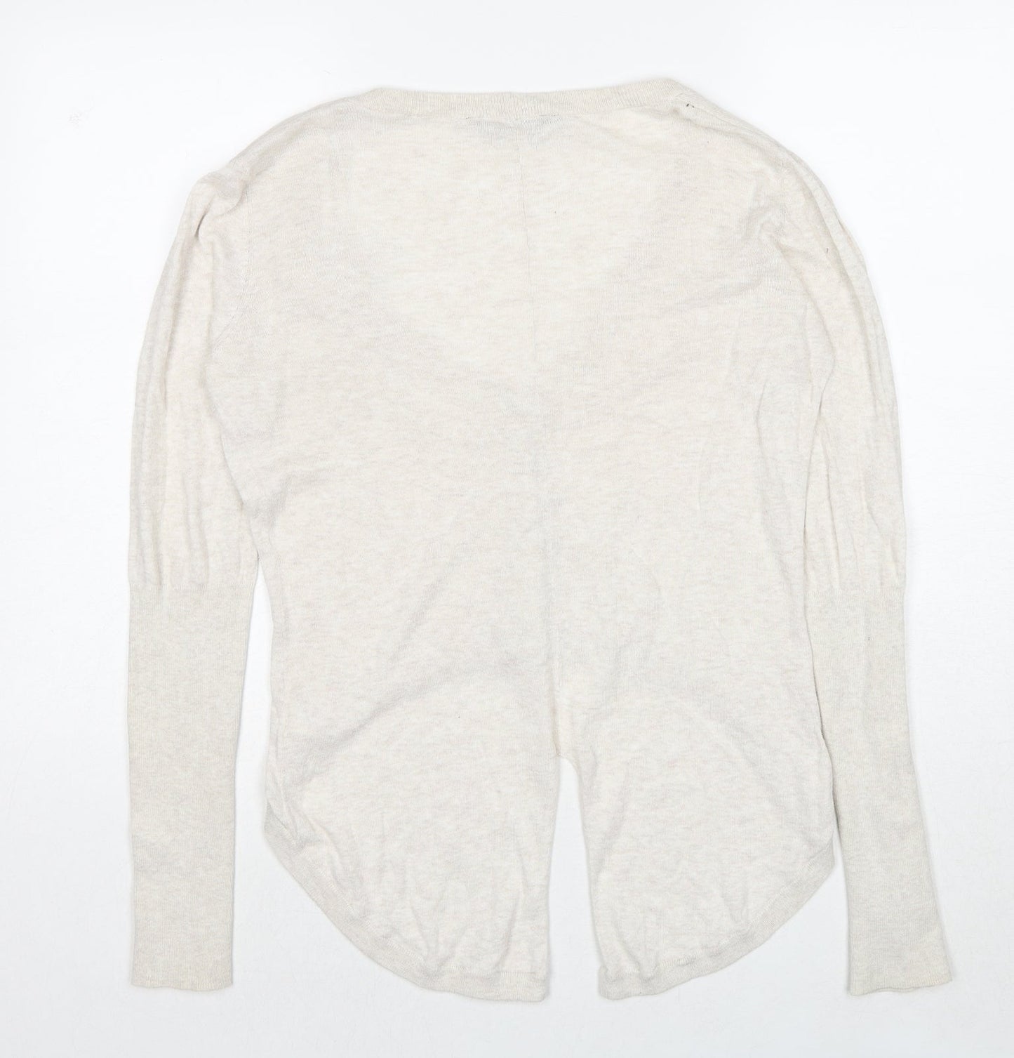 Dorothy Perkins Womens Beige V-Neck Cotton Cardigan Jumper Size 12
