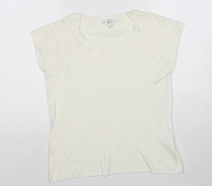 Klass Womens White Round Neck Viscose Pullover Jumper Size M