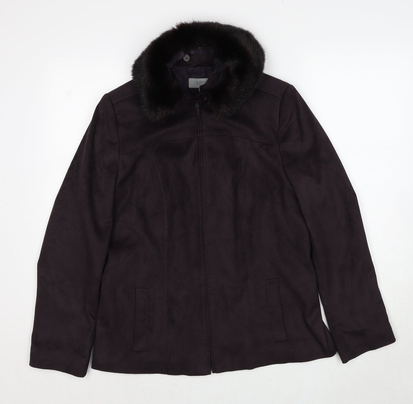 Marks and Spencer Womens Brown Jacket Size 14 Zip