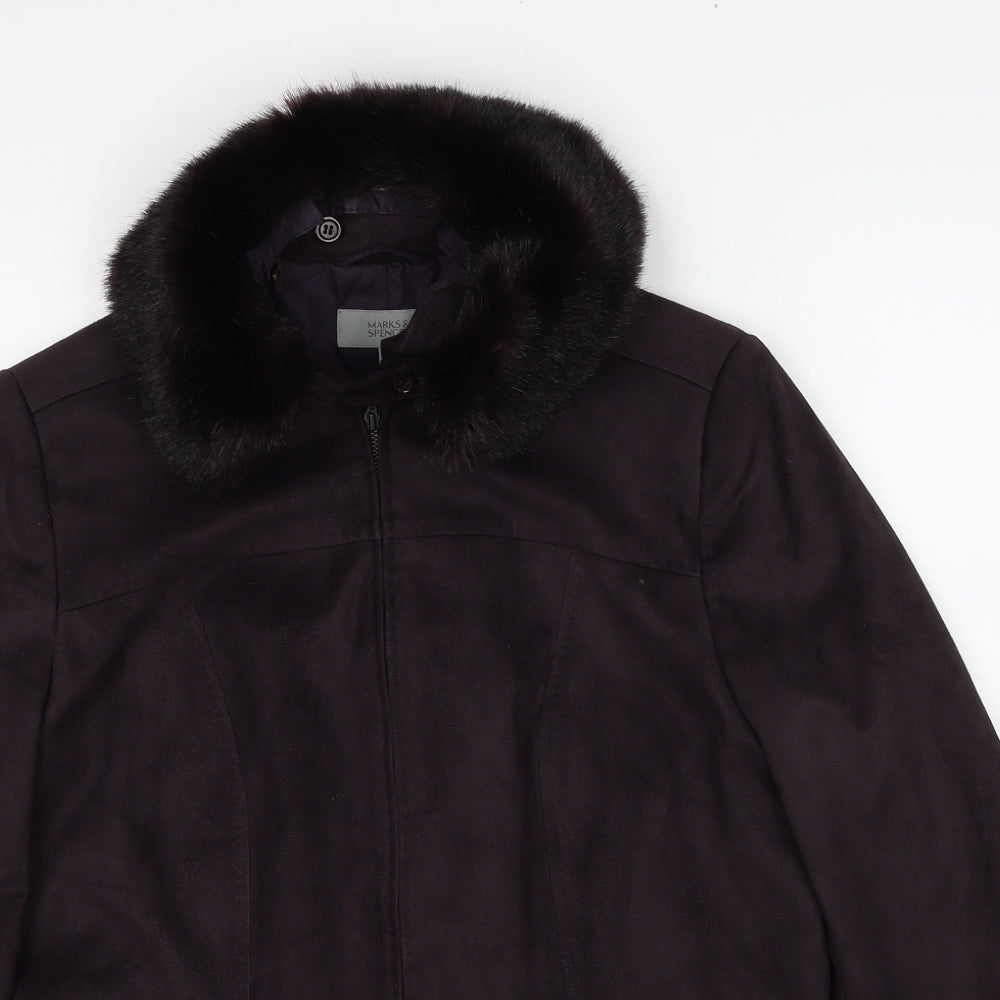 Marks and Spencer Womens Brown Jacket Size 14 Zip