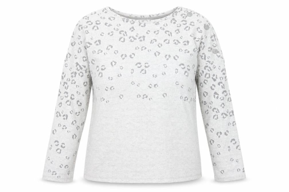 NEXT Womens Grey Round Neck Animal Print Polyester Pullover Jumper Size 10 - Leopard Pattern