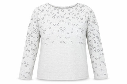 Next Womens Grey Round Neck Animal Print Polyester Pullover Jumper Size 10 - Leopard Pattern