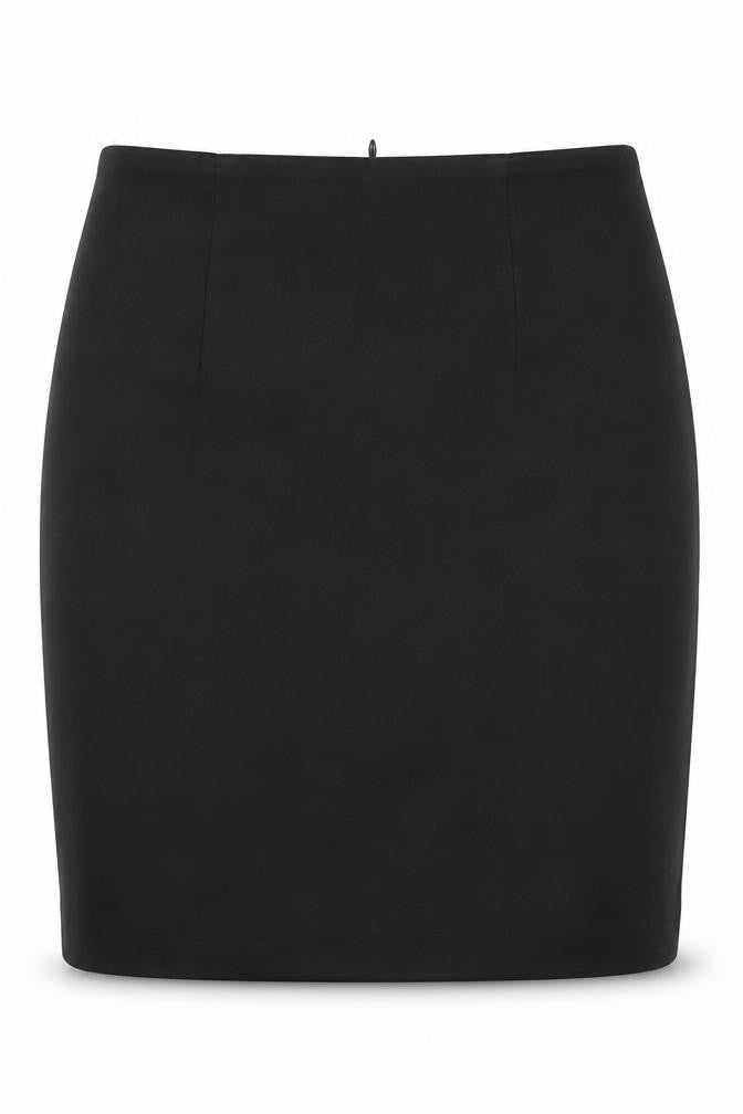 Marks & Spencer Girls Black Polyester Straight & Pencil Skirt Size 10 Years Regular Zip