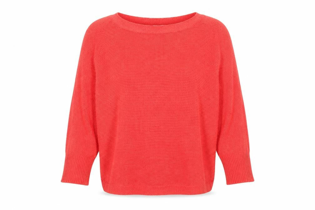 CARINA Womens Red Boat Neck Modal Pullover Jumper Size M