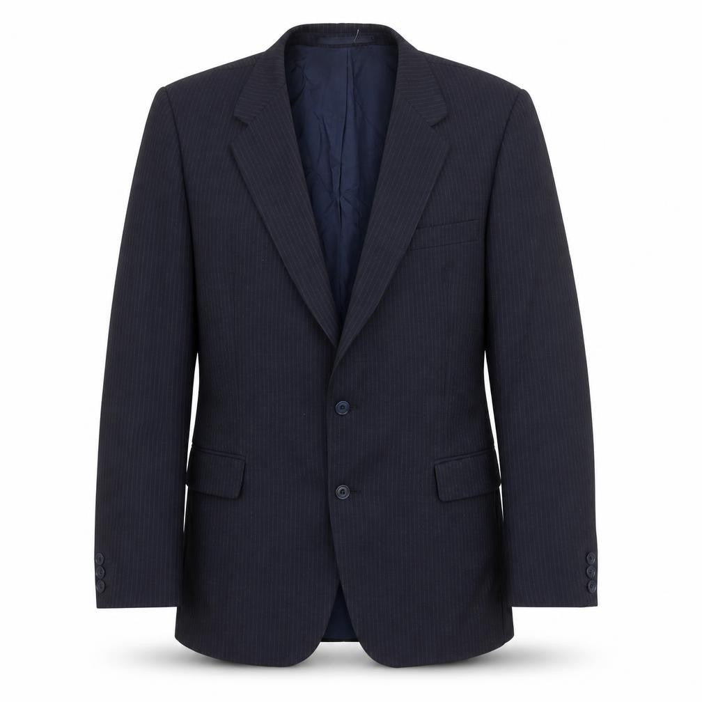John Collier Mens Blue Striped Wool Jacket Suit Jacket Size 44 Regular