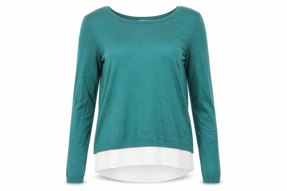 H&M Womens Green Round Neck Polyester Pullover Jumper Size XS