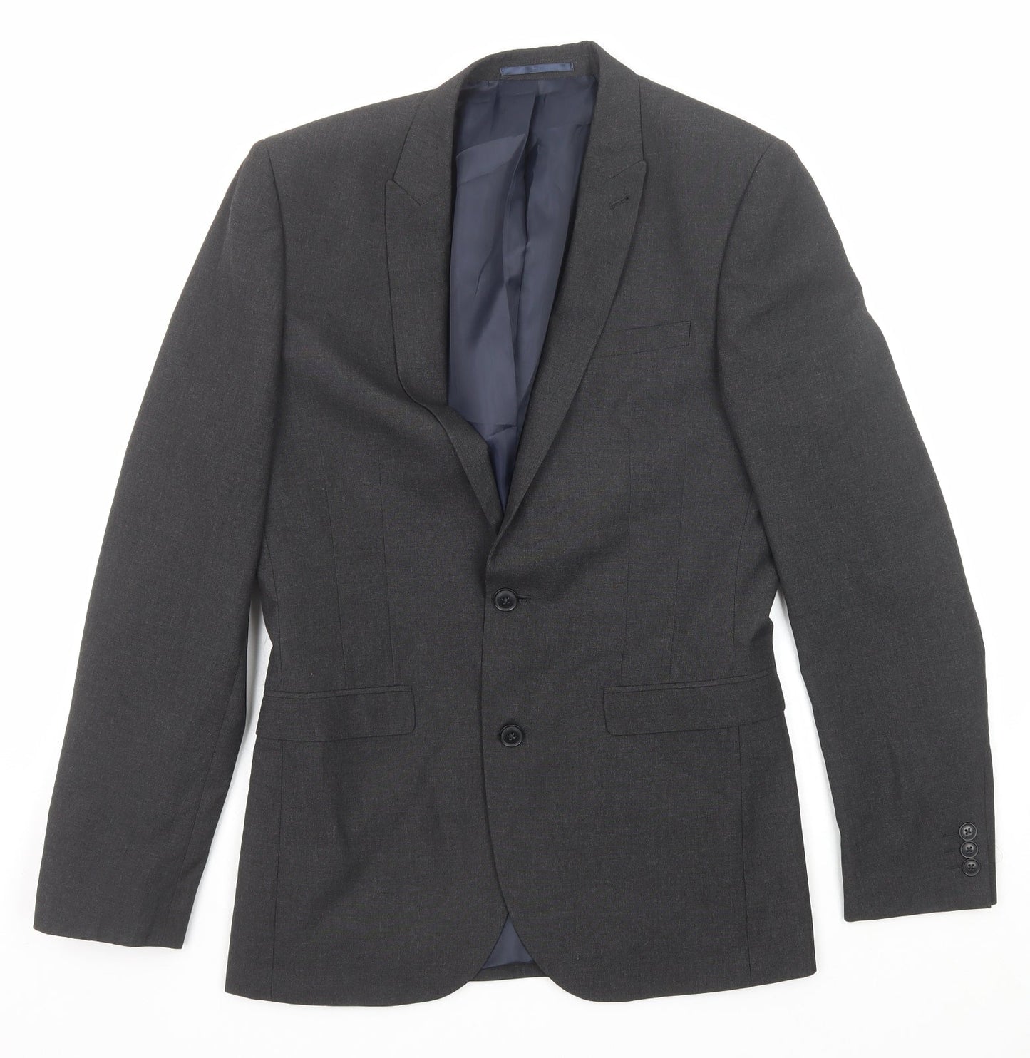 NEXT Mens Grey Polyester Jacket Suit Jacket Size 38 Regular