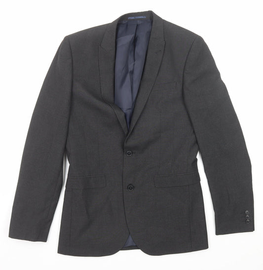 NEXT Mens Grey Polyester Jacket Suit Jacket Size 38 Regular