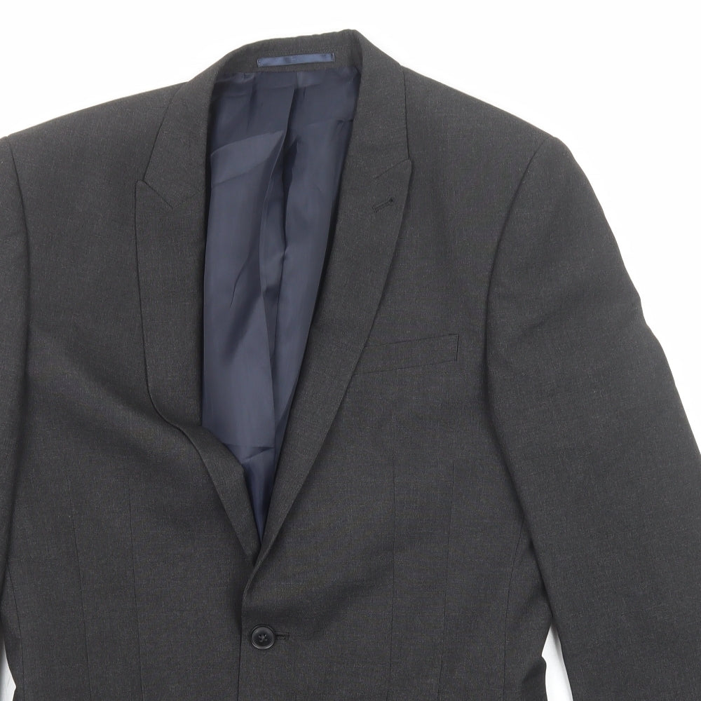 NEXT Mens Grey Polyester Jacket Suit Jacket Size 38 Regular