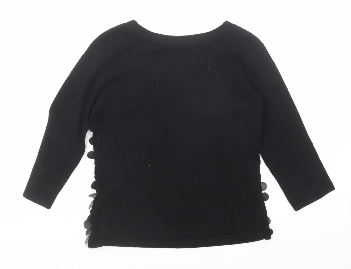 Michelle Reene Womens Black Round Neck Viscose Pullover Jumper Size M