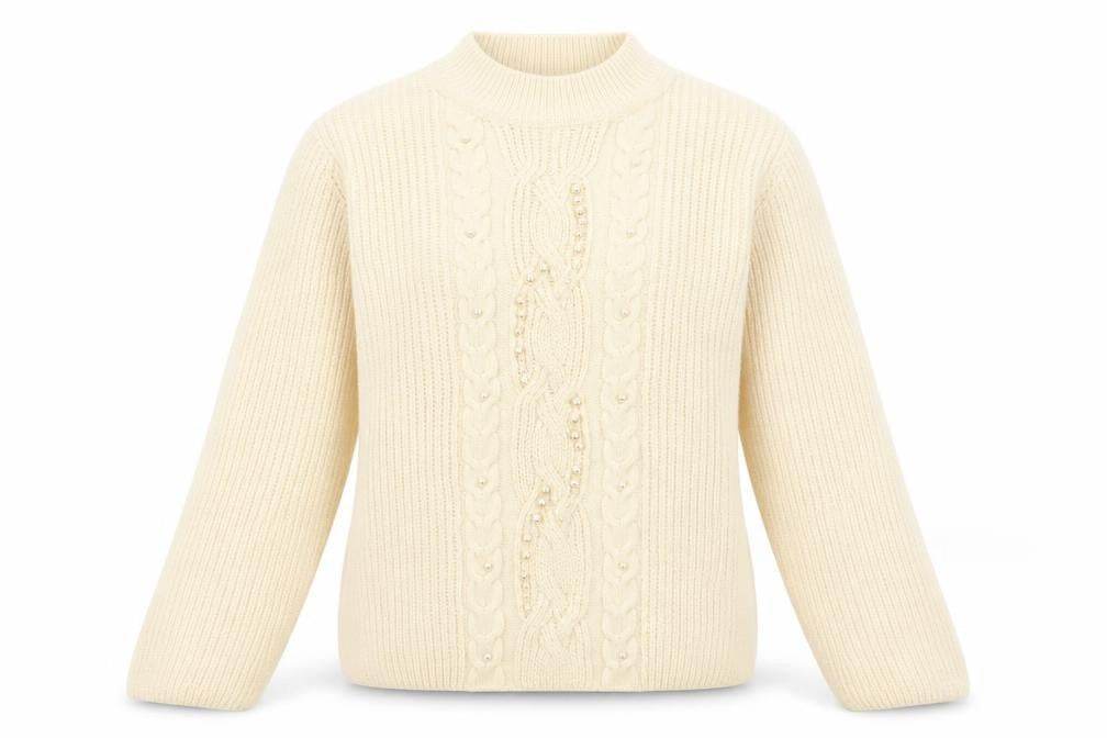 Marks & Spencer Womens White Round Neck Acrylic Pullover Jumper Size M