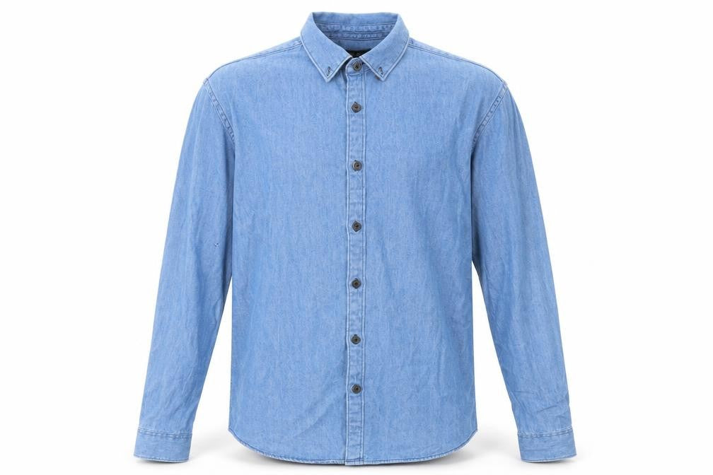 Villain Mens Blue Cotton Button-Up Size M Collared Button