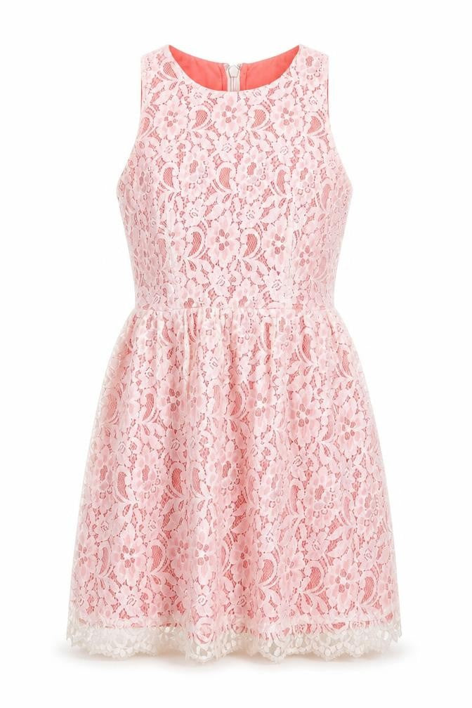 Topshop Womens White Cotton Fit & Flare Size 8 Boat Neck Zip