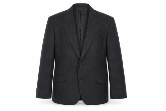 The Label Mens Grey Striped Wool Jacket Suit Jacket Size 44 Regular