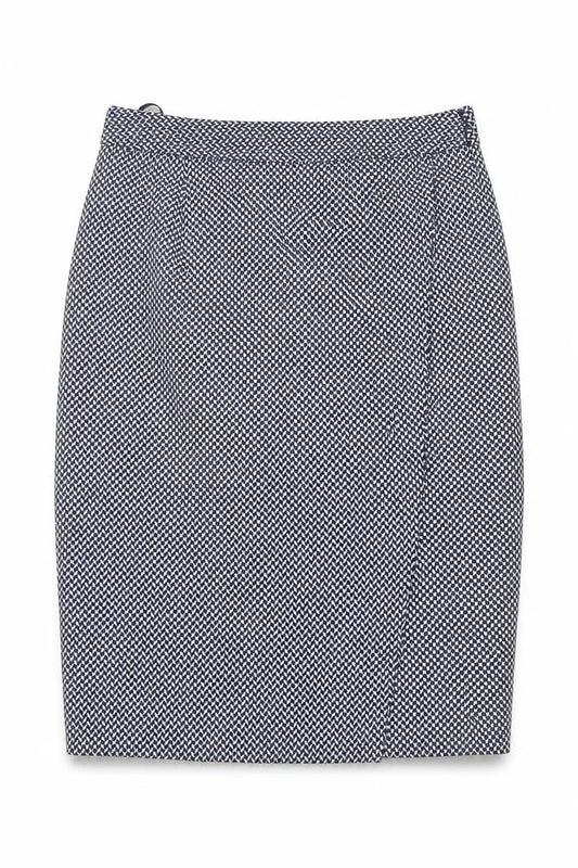 Next Womens Blue Geometric Polyester A-Line Skirt Size 14 Zip