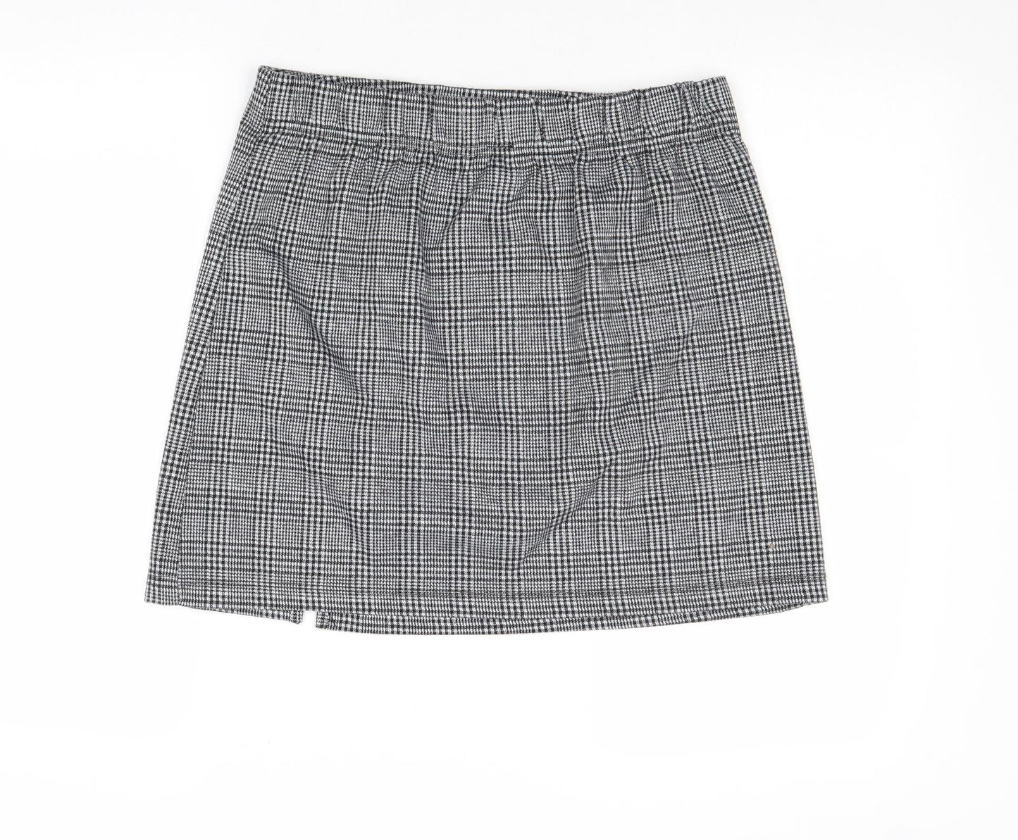 Anko Womens Black Plaid Polyester A-Line Skirt Size 12
