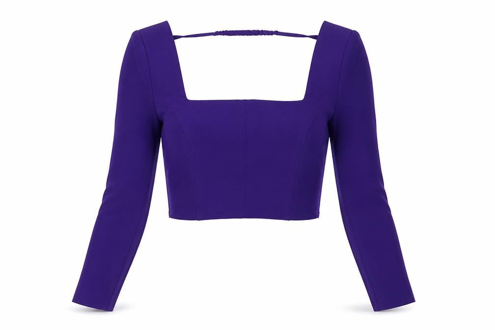Zara Womens Purple Polyester Cropped Tank Size XS Square Neck